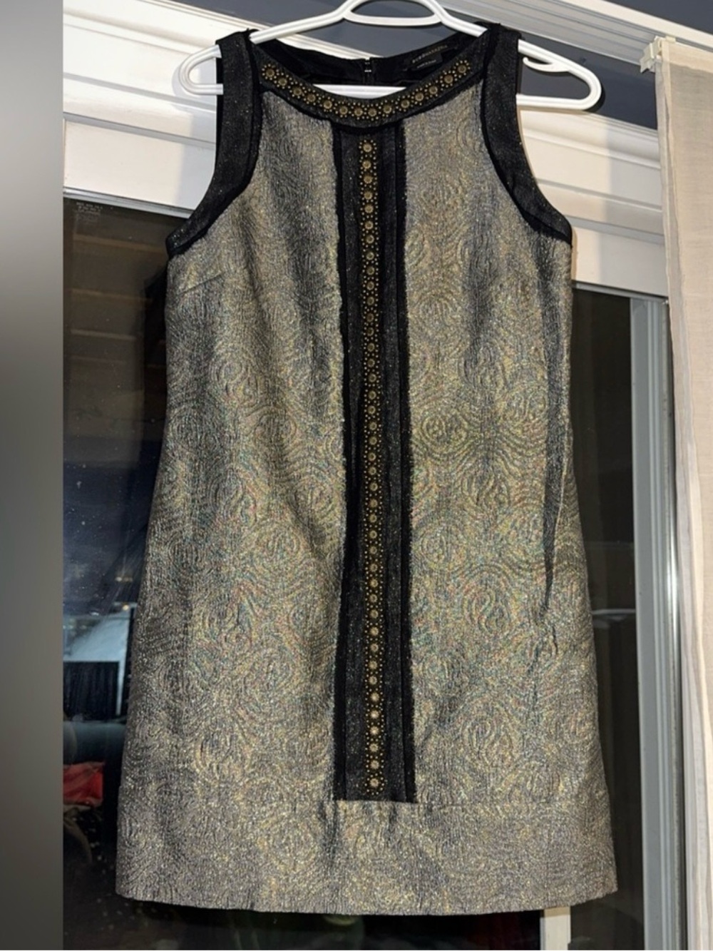 BCBGMAXAZRIA Metallic Jacquard Mod Shift Dress